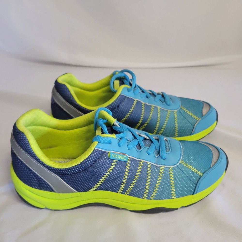 Vionic Alliance 1st Ray Technology Shoes Blue/Lime Green (Size 7.5)